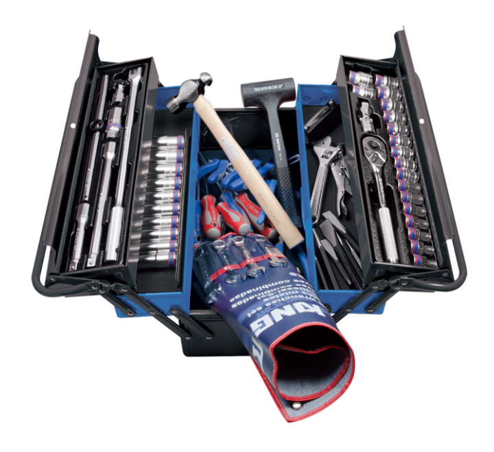 Juego de Herramientas 3 Secciones 84 Piezas Mango Madera King Tony