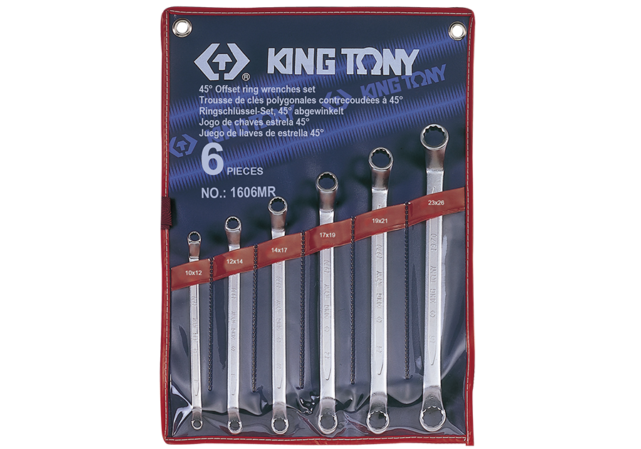 Juego de Llave Acodada 45° 6 Piezas 10-26 mm King Tony