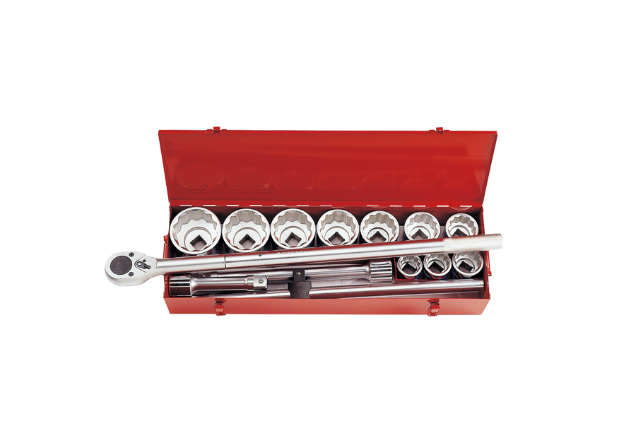Juego de Socket 1" 1-7/16"-3-1/8" 12 Puntas 14 Piezas King Tony