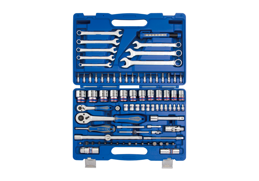 Juego de Socket 6Pt 1/4" + 1/2" y Herramientas 83 Piezas King Tony