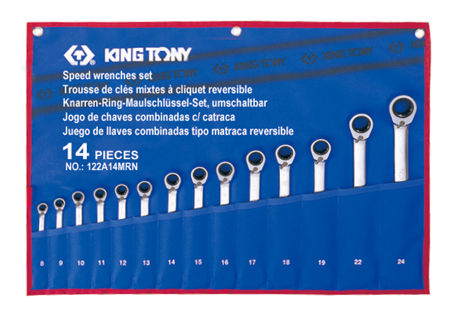 Juego de Llave Combinada Rápida 14 Piezas 8-24 mm King Tony