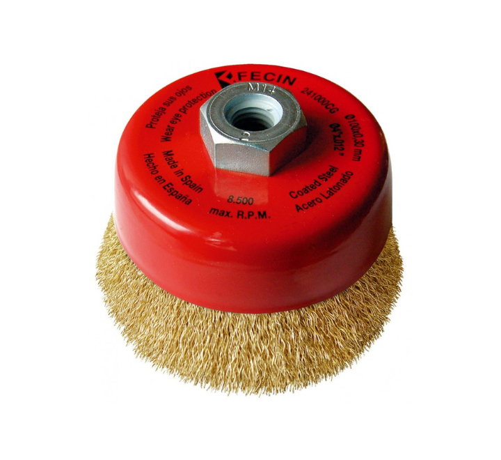 Cepillo Copa Latonado 4" x 5/8-11 Fecin