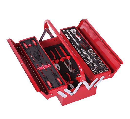 Caja Herramientas Plegable 3 Gavetas 18" 48 Pc.