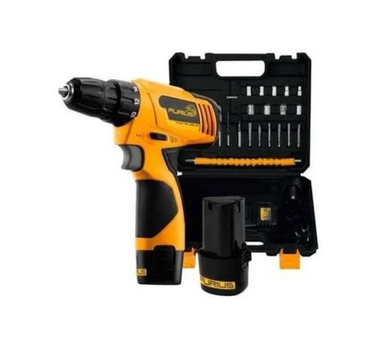 Taladro / Drill Atornillador 3/8" 12V 1,5Ah 0-1350 Rpm + Bateria Y Cargador + Accesorios