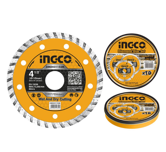 Disco Diamante de 4-1/2" 8-12 mm Ingco