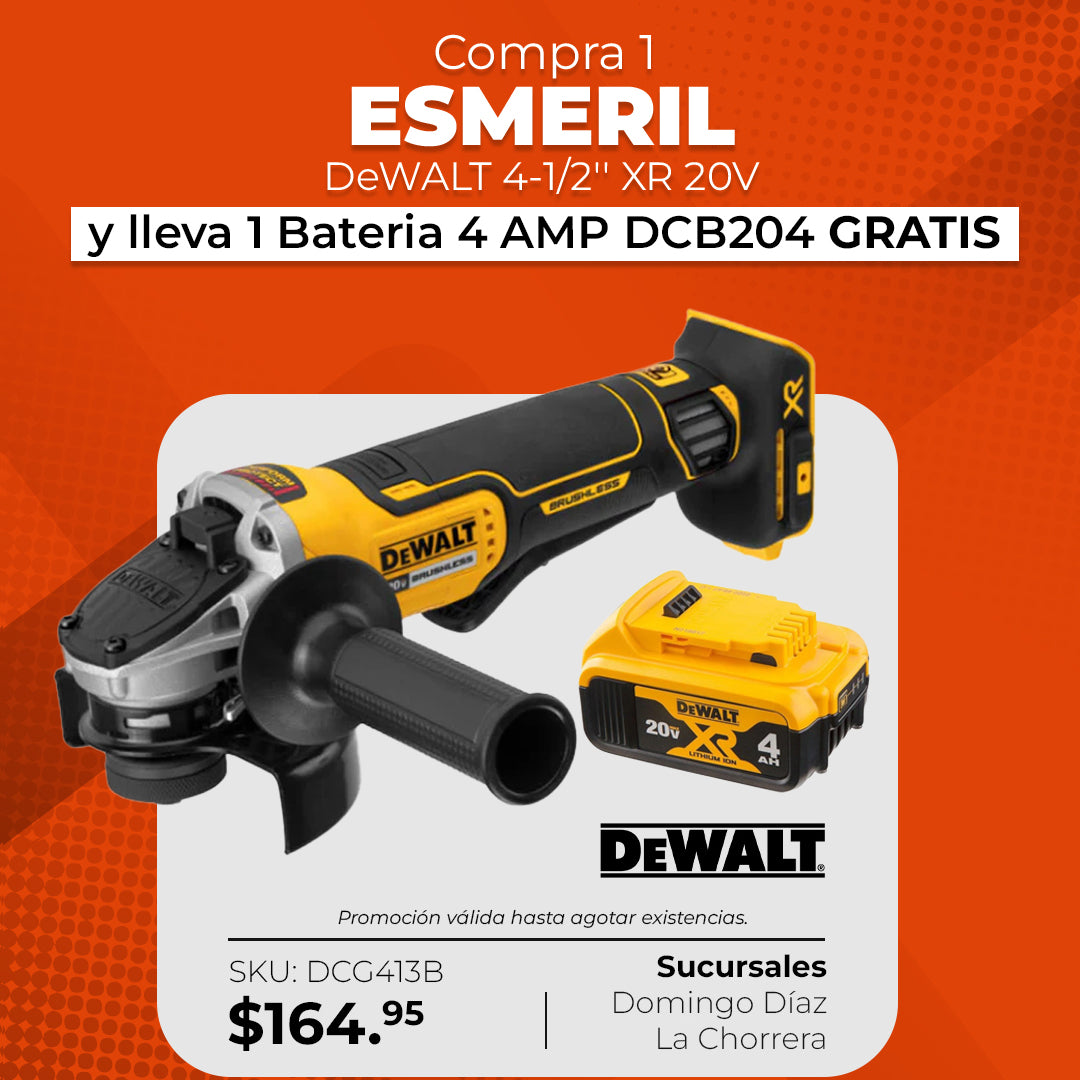 Esmeril Angular DeWalt + Batería GRATIS