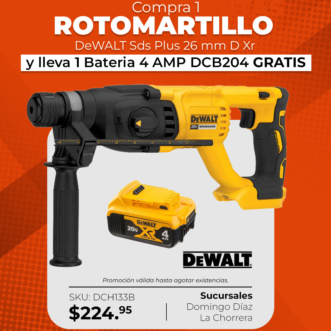 Rotomartillo DeWalt SDS Plus + Batería GRATIS