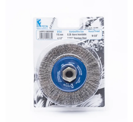 Cepillo Circular Inoxidable 4-1/2"X5/8-11