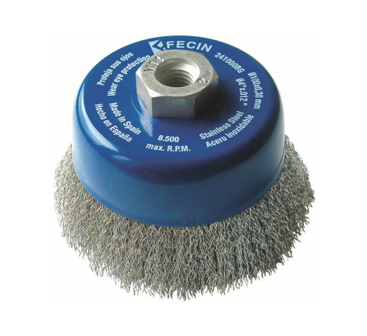 Cepillo Copa Inoxidable 3" x 5/8-11 Fecin
