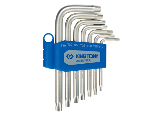 Juego de Llave L Torx 7 Piezas Seguridad T10-T40 King Tony