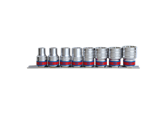 Juego de Socket 1/2" 3/8"-7/8" 6 Puntas en Riel 8 Piezas King Tony