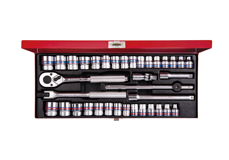 Juego de Socket 3/8" 6-22 mm y 1/4"-7/8" 12 Puntas 36 Piezas King Tony