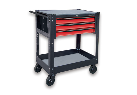 Caja Herramienta 3 Gaveta 22" & Carro Negra Con Roja