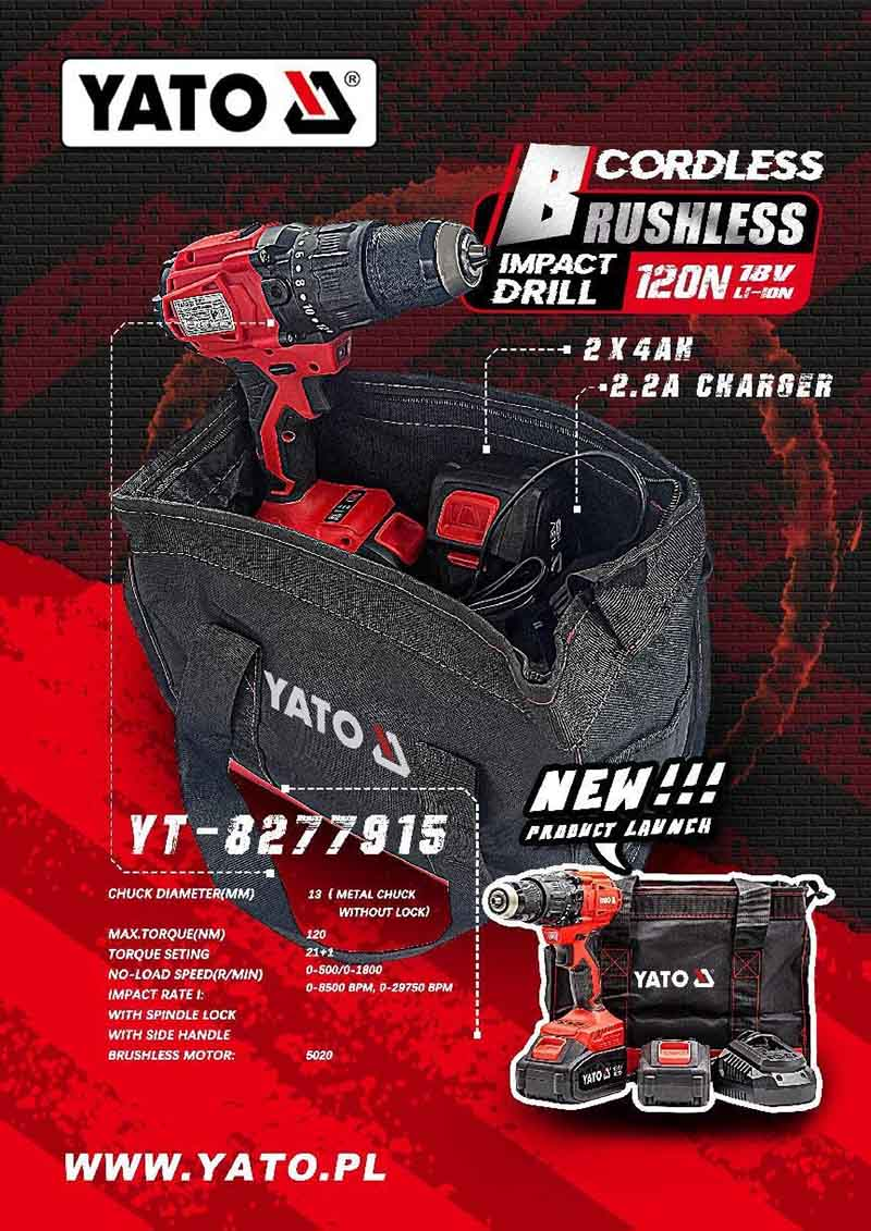 Taladro Percutor 120 Nm S/Escobillas + 2 Bat. 2AMP+  Cargador
