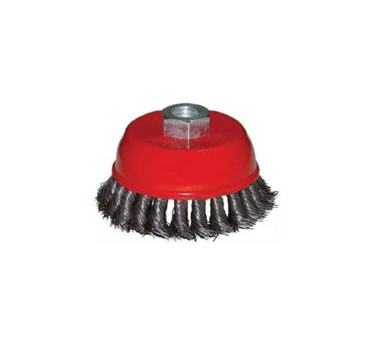 Cepillo Copa Entorchado Acero Gris 5" x 5/8-11 Fecin