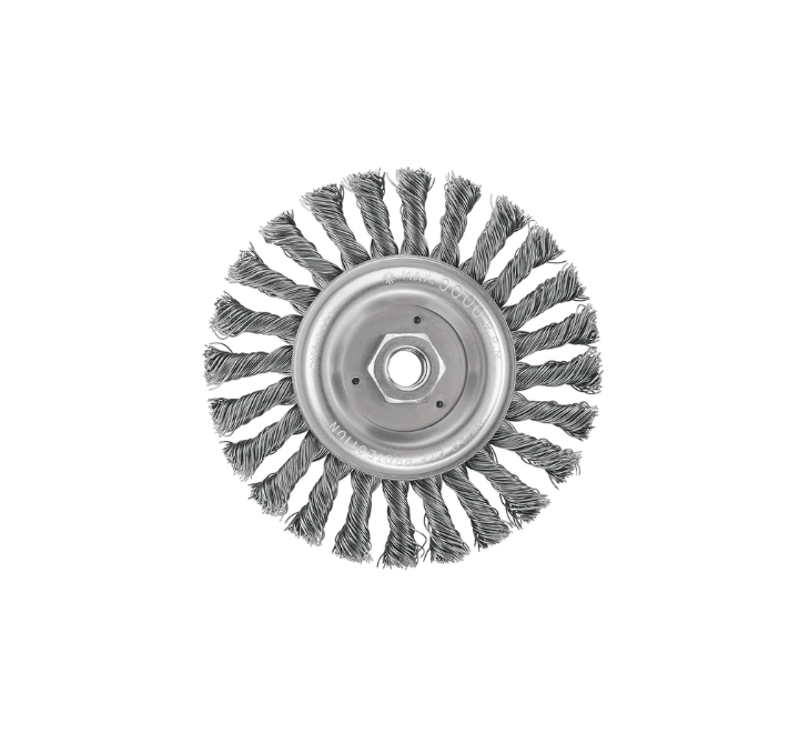 Cepillo circular entorchado acero gris 4-1/2" x 5/8-11"