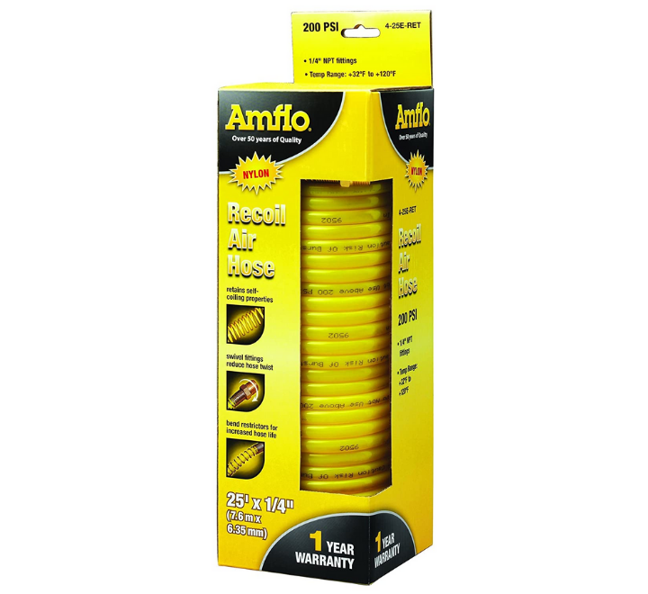 Manguera Retractil de Aire Npt 1/4 X 25Ft 200Psi Nylon