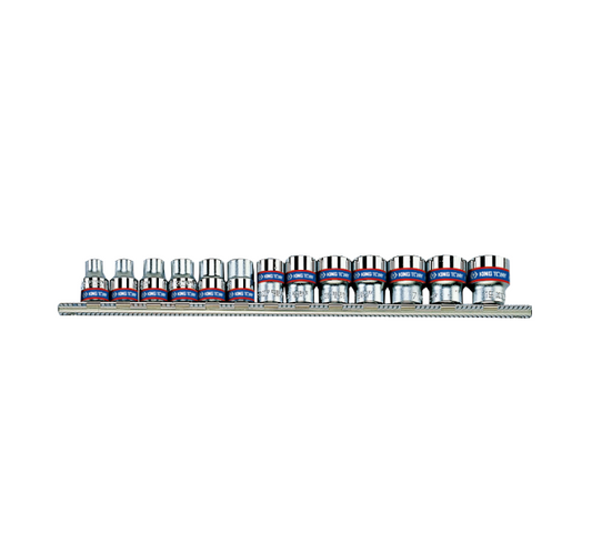 Juego de Socket 3/8" 7-19 mm 6 Puntas con Riel 13 Piezas King Tony