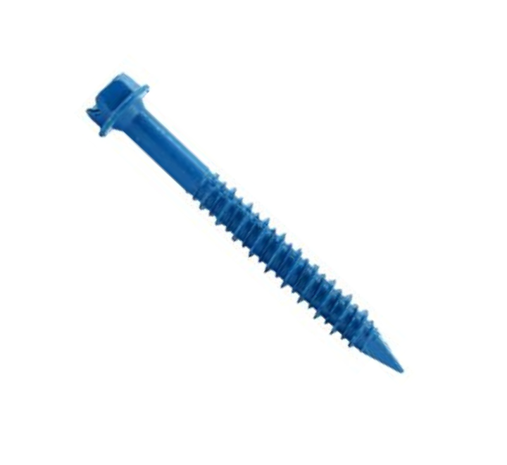 Tornillo hexagonal azul para concreto 1/4 x 3-1/4