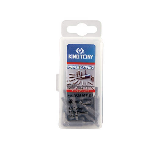 Jgo. de Puntas Torx 1/4" Hex T10 25 Piezas
