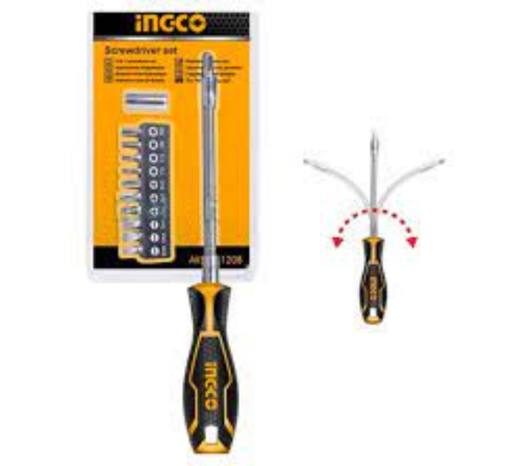 Destornillador de Eje Flexible Adaptador Broca 4-6 mm 12 Piezas Ingco