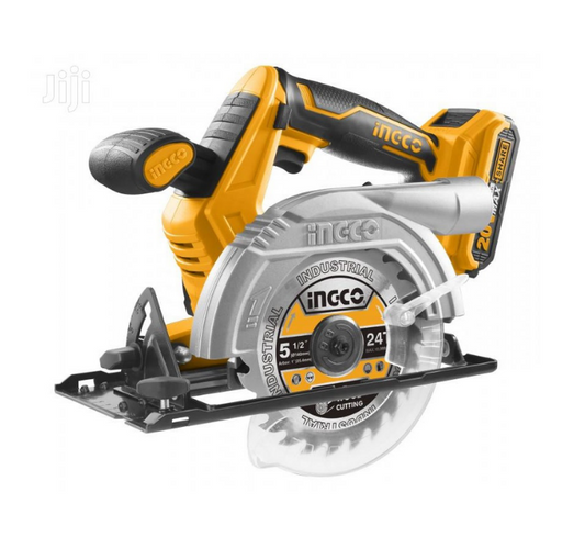 Sierra Circular Inalámbrica 6" 20 V Capacidad Corte 45° Ingco