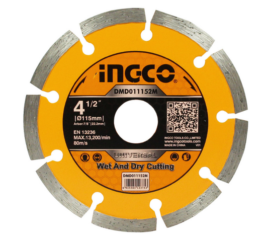 Disco Corte para Concreto 4-1/2" (Set 10 Piezas) Ingco
